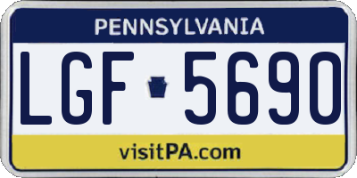 PA license plate LGF5690