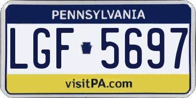 PA license plate LGF5697