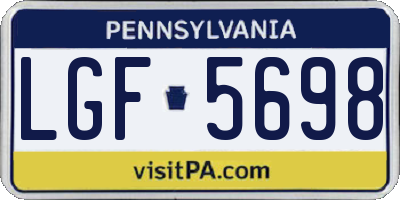 PA license plate LGF5698
