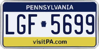 PA license plate LGF5699