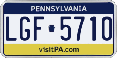 PA license plate LGF5710