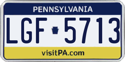 PA license plate LGF5713