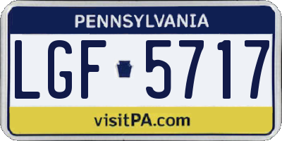 PA license plate LGF5717