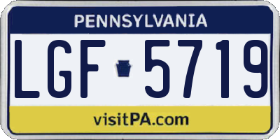 PA license plate LGF5719