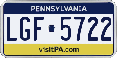 PA license plate LGF5722