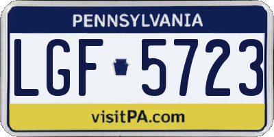 PA license plate LGF5723