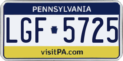 PA license plate LGF5725