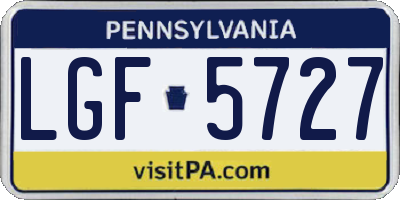 PA license plate LGF5727