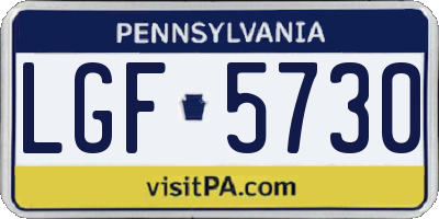 PA license plate LGF5730