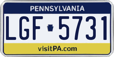 PA license plate LGF5731