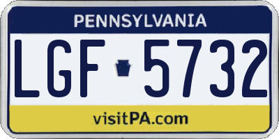 PA license plate LGF5732
