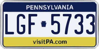 PA license plate LGF5733