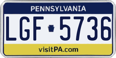 PA license plate LGF5736