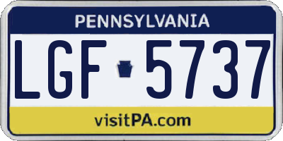 PA license plate LGF5737
