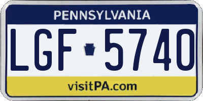 PA license plate LGF5740