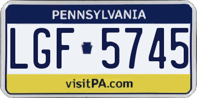 PA license plate LGF5745