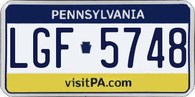 PA license plate LGF5748