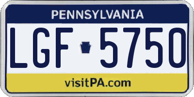 PA license plate LGF5750