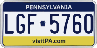 PA license plate LGF5760