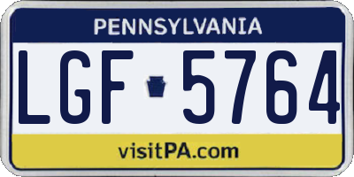 PA license plate LGF5764