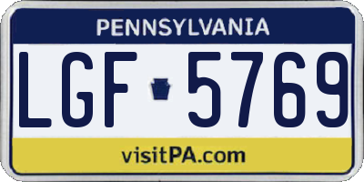 PA license plate LGF5769