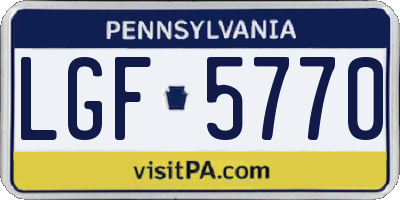 PA license plate LGF5770