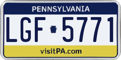 PA license plate LGF5771
