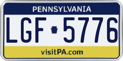 PA license plate LGF5776