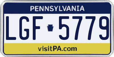 PA license plate LGF5779