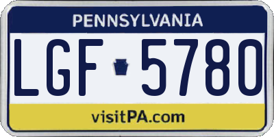 PA license plate LGF5780