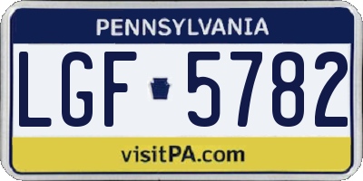 PA license plate LGF5782
