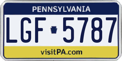 PA license plate LGF5787