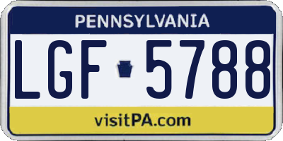 PA license plate LGF5788