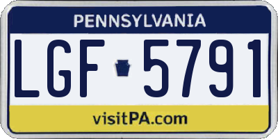 PA license plate LGF5791