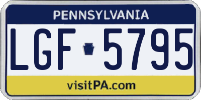 PA license plate LGF5795