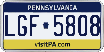 PA license plate LGF5808