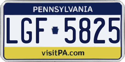 PA license plate LGF5825