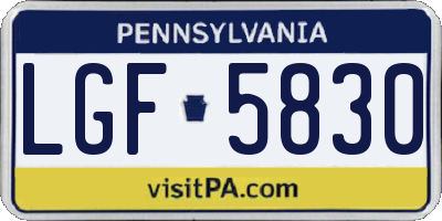 PA license plate LGF5830