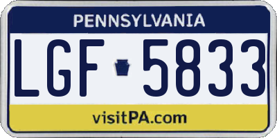PA license plate LGF5833