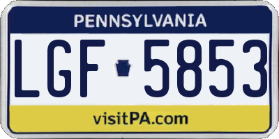 PA license plate LGF5853