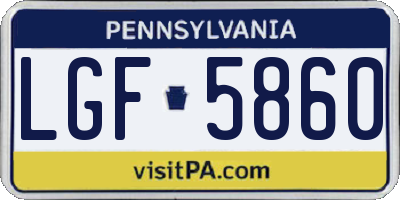PA license plate LGF5860