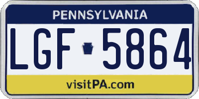 PA license plate LGF5864