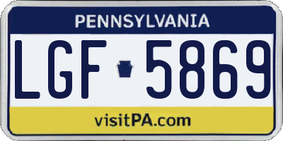 PA license plate LGF5869