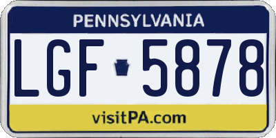 PA license plate LGF5878