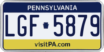 PA license plate LGF5879
