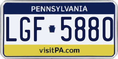 PA license plate LGF5880