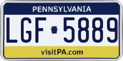 PA license plate LGF5889