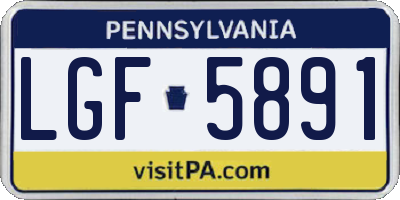 PA license plate LGF5891