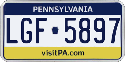 PA license plate LGF5897