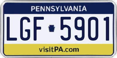 PA license plate LGF5901